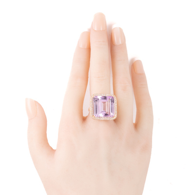 19.67ct Kunzite and Diamond Ring - 7