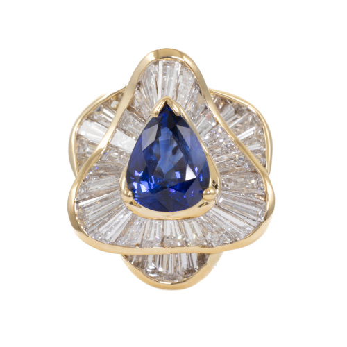 2.06ct Sapphire and Diamond Ring