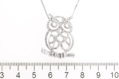 0.75ct Diamond Owl Brooch/Pendant - 3