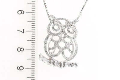 0.75ct Diamond Owl Brooch/Pendant - 4