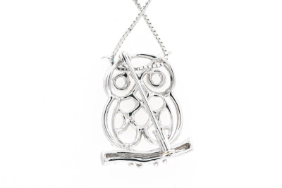 0.75ct Diamond Owl Brooch/Pendant - 5