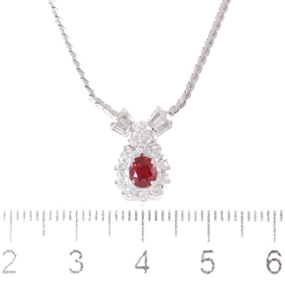 0.42ct Ruby and Diamond Necklace - 2