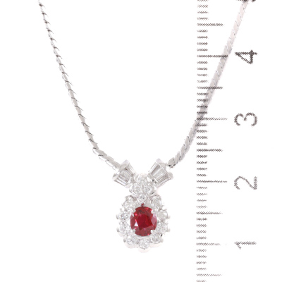 0.42ct Ruby and Diamond Necklace - 3