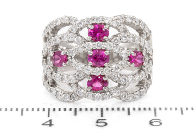 0.96ct Ruby and 1.40ct Diamond Ring - 2