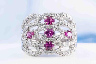 0.96ct Ruby and 1.40ct Diamond Ring - 7