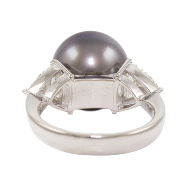 12.3mm Tahitian Pearl and Diamond Ring - 4