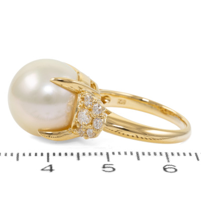 13.4mm South Sea Pearl & Diamond Ring - 3