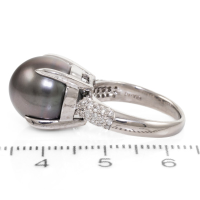 11.7mm Tahitian Pearl and Diamond Ring - 3