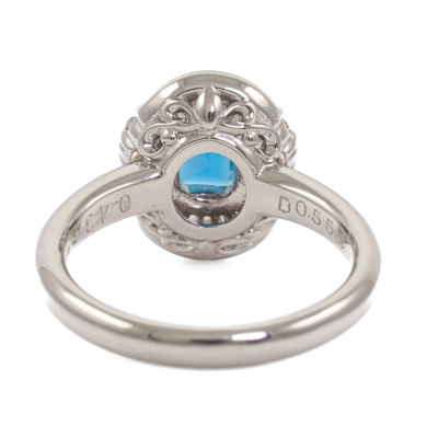 0.43ct Aquamarine and Diamond Ring - 4