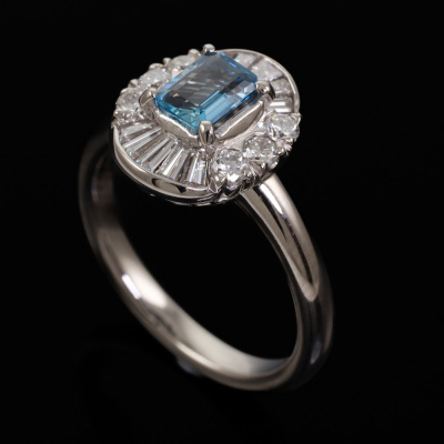 0.43ct Aquamarine and Diamond Ring - 5