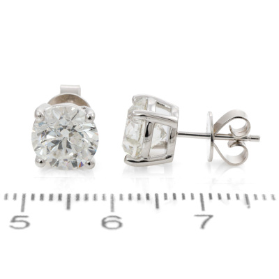 4.04ct Diamond Studs GSL G H - 4