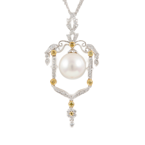 14.0mm South Sea Pearl & Diamond Pendant