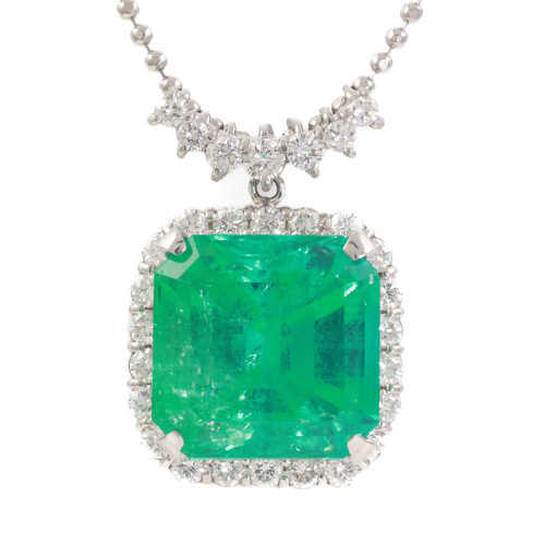 15.32ct Columbian Emerald Pendant GIA