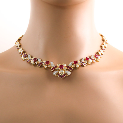 15.66ct Thai & Mozambique Ruby Necklace