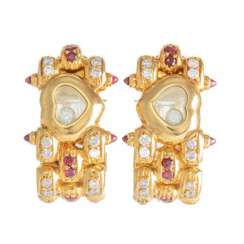 Chopard Happy Ruby Diamond Earrings