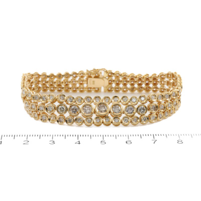 5.00ct 3-Row Diamond Bracelet - 2