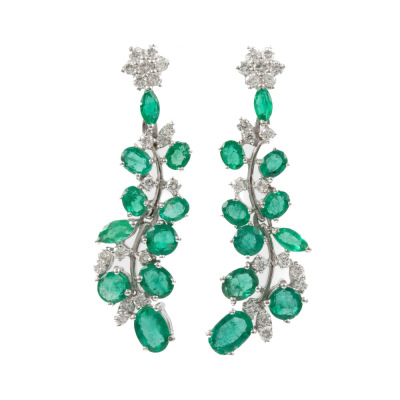 5.00ct Emerald & Diamond Earrings