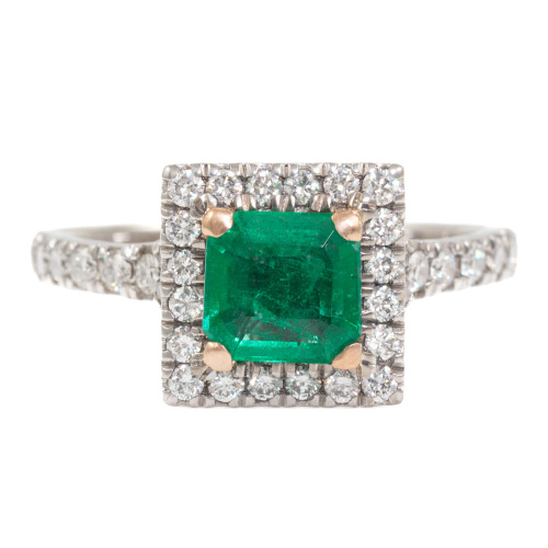 0.88ct Emerald & Diamond Ring