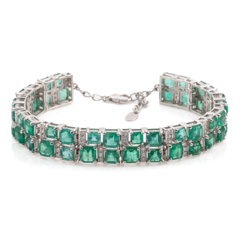 24.41ct Emerald and Diamond Bracelet