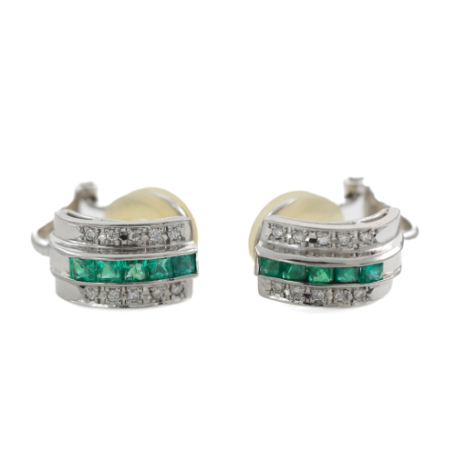 0.70ct Emerald and Diamond Earrings