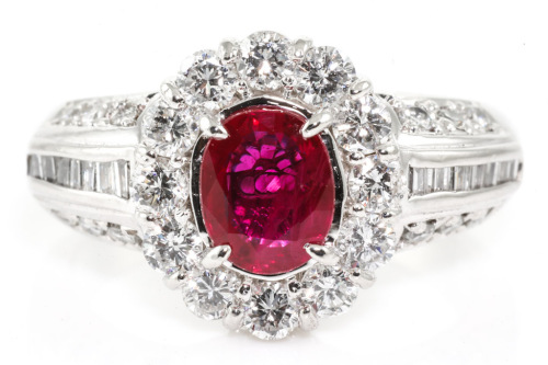 1.21ct Ruby and 1.22ct Diamond Ring