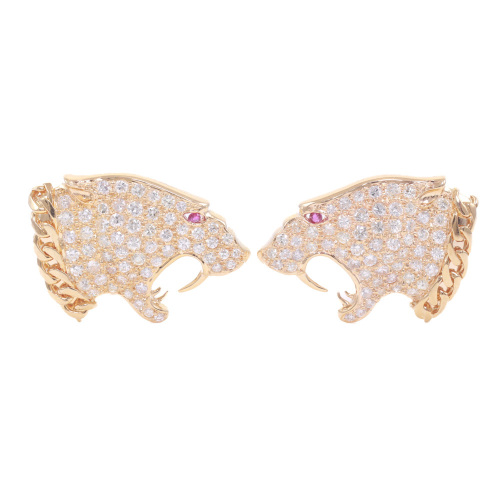 Diamond and Ruby Panther Cufflinks