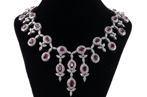 14.30ct Ruby and 8.02ct Diamond Necklace