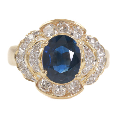 2.02ct Sapphire & Diamond Ring