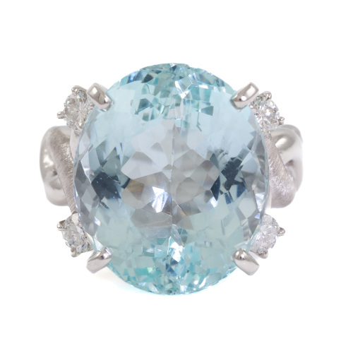 16.30ct Aquamarine and Diamond Ring