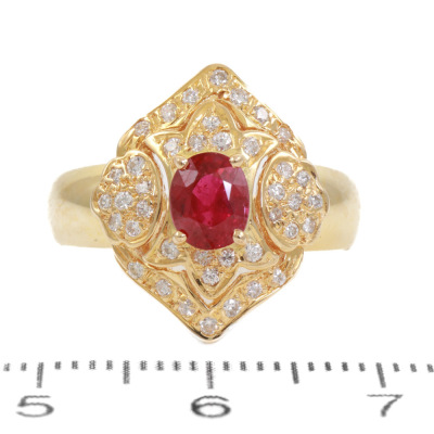 0.81ct Ruby and Diamond Ring - 2