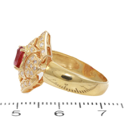 0.81ct Ruby and Diamond Ring - 3