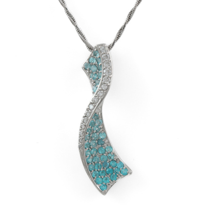 0.65ct Paraiba and Diamond Pendant