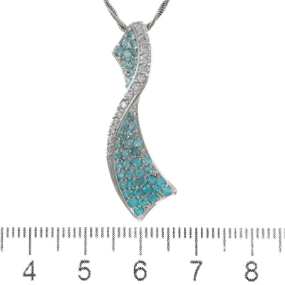 0.65ct Paraiba and Diamond Pendant - 2