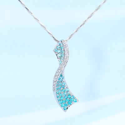 0.65ct Paraiba and Diamond Pendant - 7