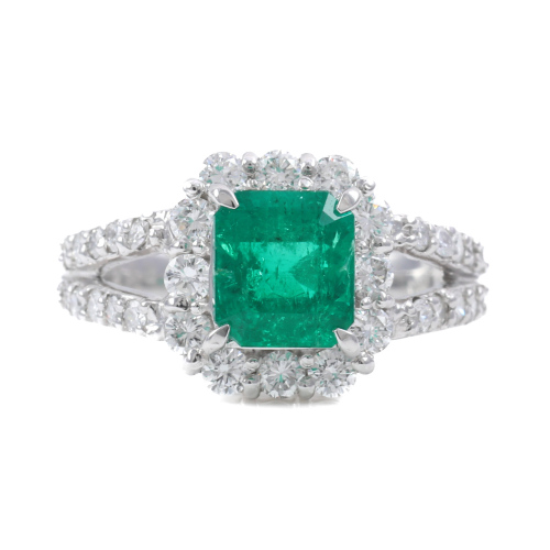 1.53ct Colombian Emerald & Diamond Ring