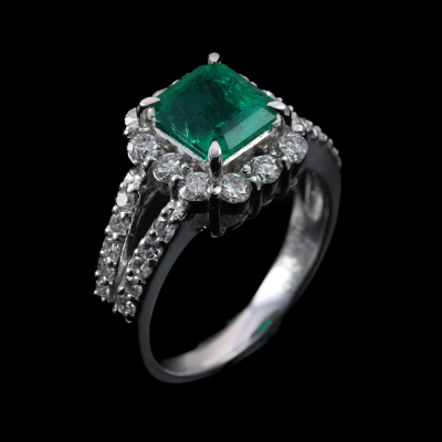 1.53ct Colombian Emerald & Diamond Ring - 6