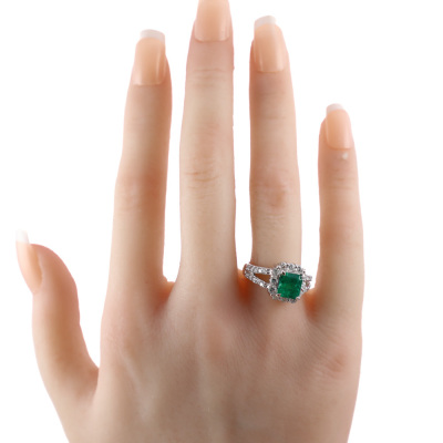 1.53ct Colombian Emerald & Diamond Ring - 7