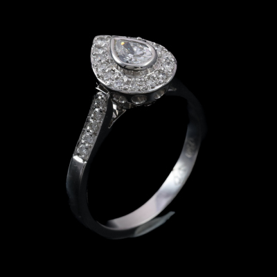 0.26ct Centre Diamond Halo Ring - 2