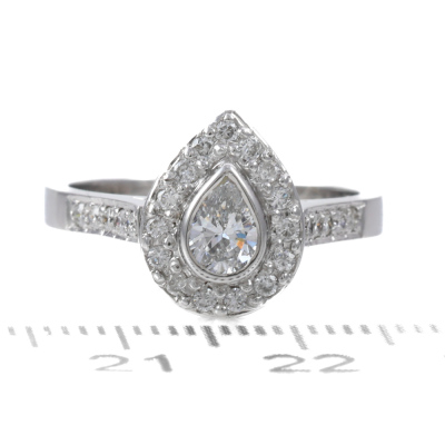 0.26ct Centre Diamond Halo Ring - 5