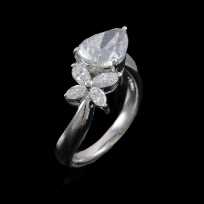 2.62ct Pear shape Diamond Ring GSL G - 5