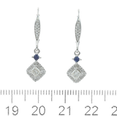 Vera Wang Diamond & Sapphire Earrings - 2