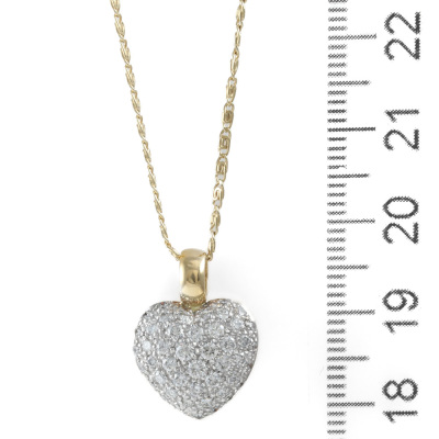 0.40ct Diamond Heart Shape Pendant - 3