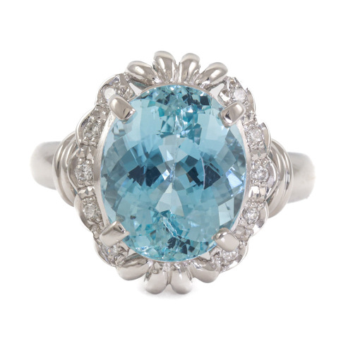 4.80ct Aquamarine and Diamond Ring