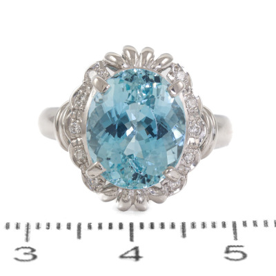 4.80ct Aquamarine and Diamond Ring - 2