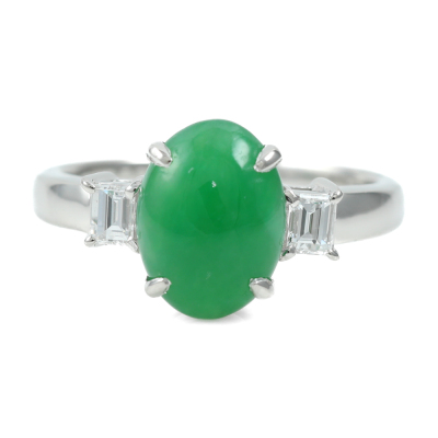 3.08ct Jade & Diamond Ring