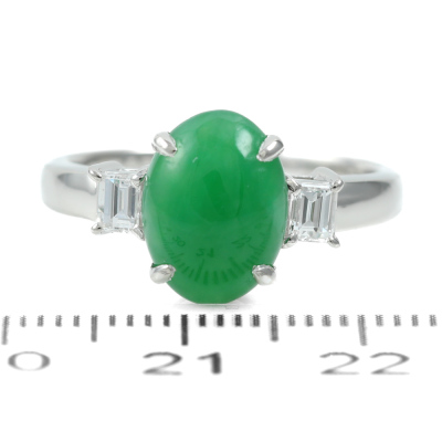 3.08ct Jade & Diamond Ring - 2