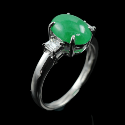 3.08ct Jade & Diamond Ring - 5