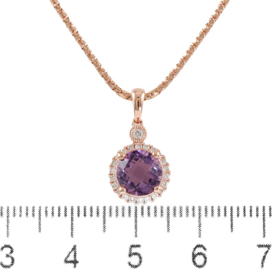 1.43ct Amethyst and Diamond Pendant - 2