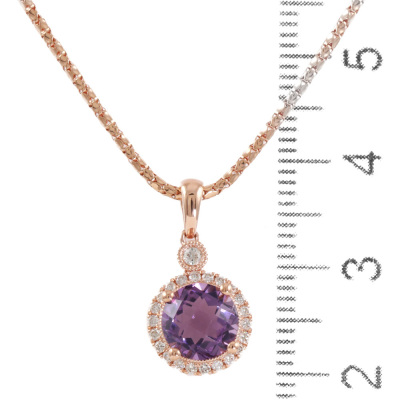 1.43ct Amethyst and Diamond Pendant - 3