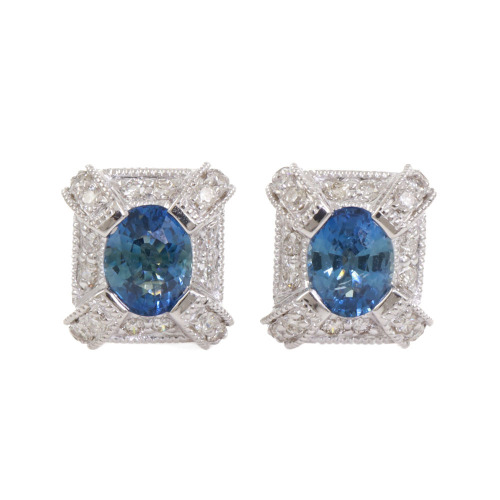 1.09ct Sapphire and Diamond Earrings